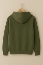 Raw Cult® Premium Olive Green Pullover Hoodie – Unisex, Soft Cotton Blend, Minimal Logo Design