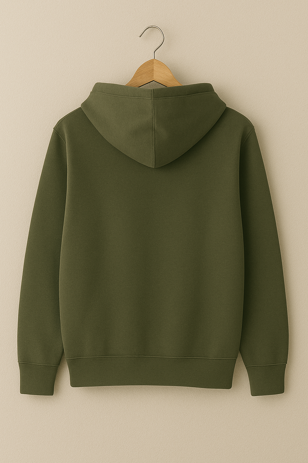 Raw Cult® Premium Olive Green Pullover Hoodie – Unisex, Soft Cotton Blend, Minimal Logo Design