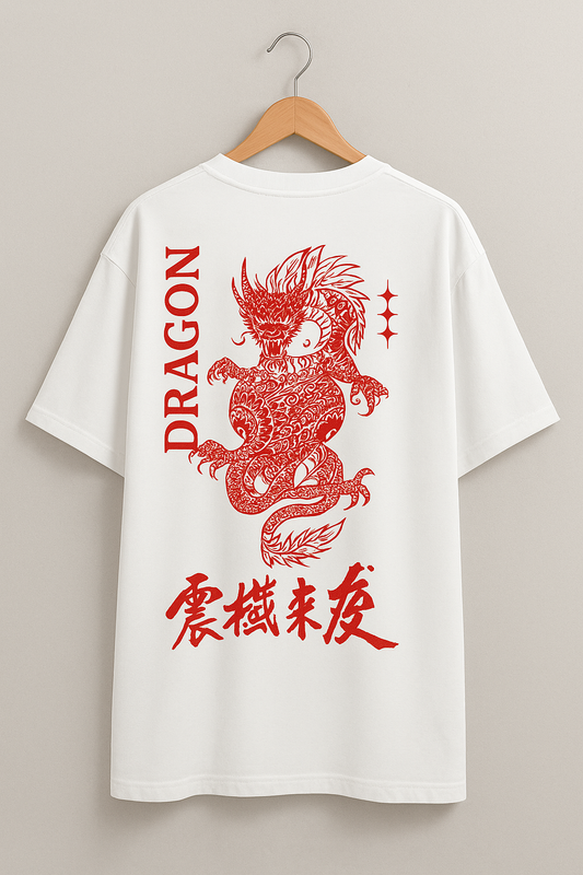 Raw Cult “Dragon Spirit” Premium Graphic T-Shirt – White | Unisex