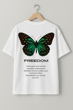 Raw Cult "Freedom Butterfly" Graphic White Unisex T-Shirt