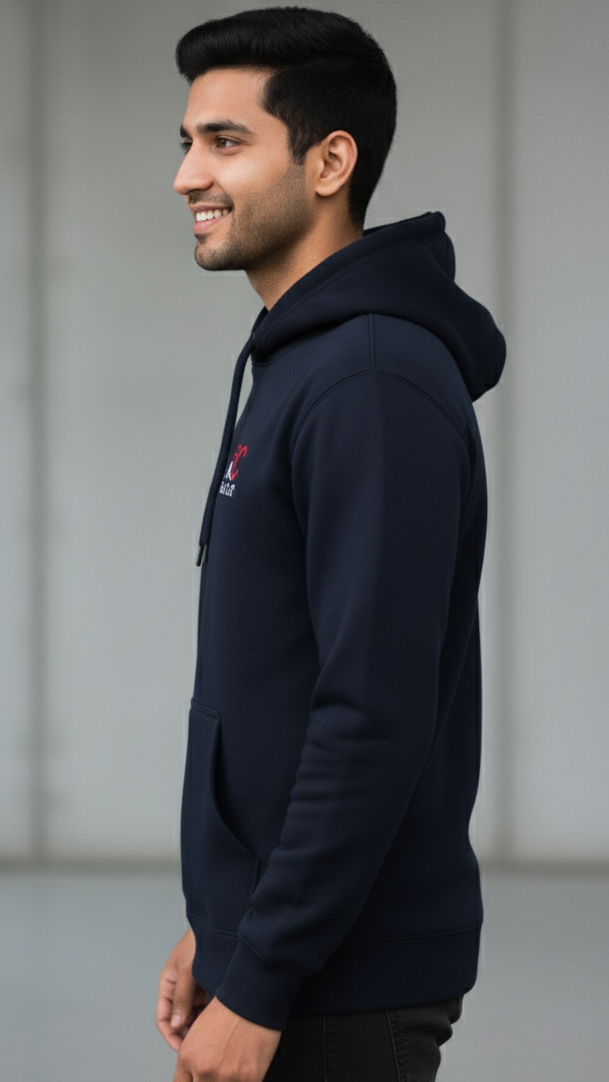 Raw Cult Navy Blue Hoodie | Premium Men's Streetwear & Fitness Wear