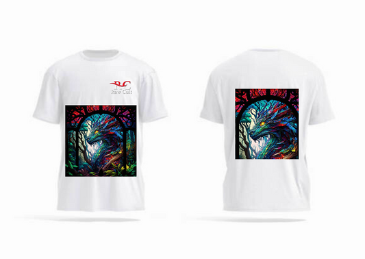 Raw Cult Dragon Stained Glass Art T-Shirt – Premium Unisex Graphic Tee