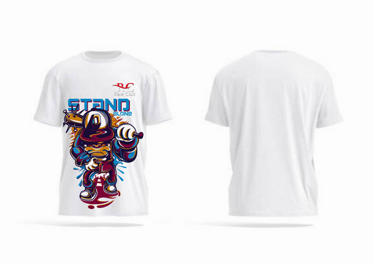 Raw Cult “Stand Alone” Urban Streetwear Graphic T-Shirt – White | Unisex