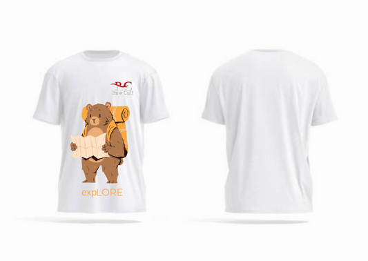 Raw Cult "Explore Bear" Graphic T-Shirt – Premium Cotton, Adventure Travel Design for Men & Women
